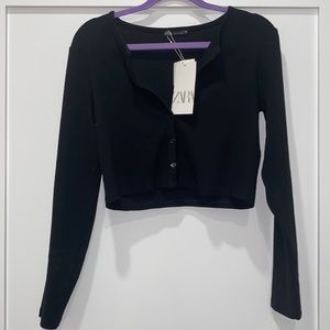 New Zara black crop top